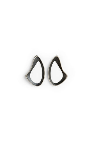 unique natural organic oxidized silver earrings by lacuna jewelry