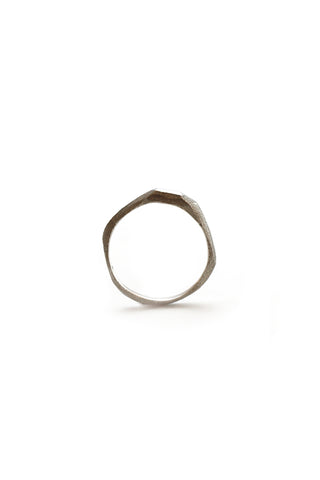 simple raw texture silver ring by lacuna jewelry