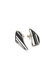 asymmetrical contemporary elegant silver earrings by lacuna jewelry