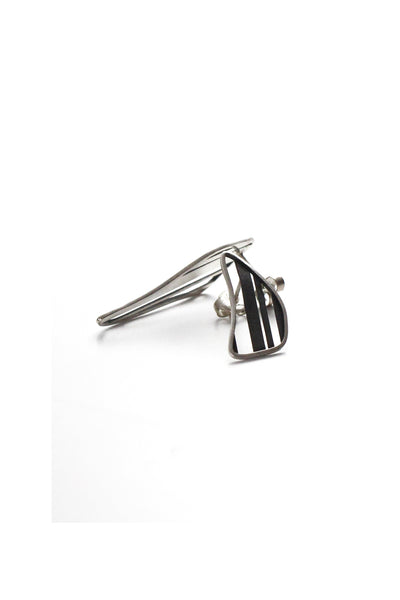 asymmetrical contemporary elegant silver earrings by lacuna jewelry