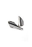 asymmetrical contemporary elegant silver earrings by lacuna jewelry