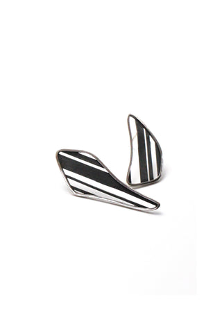 asymmetrical contemporary elegant silver earrings by lacuna jewelry