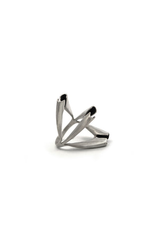 statement  contemporary sterling silver ring by lacuna jewelry