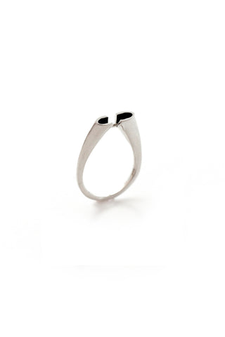 dainty contemporary sterling silver ring by lacuna jewelry