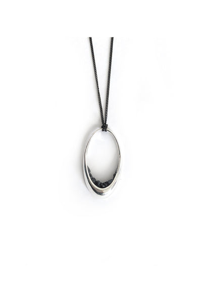 unique contemporary silver pendant necklace with fragments