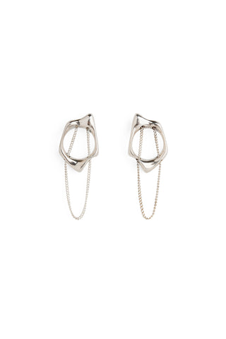 unique silver chain stud earrings by lacuna jewelry