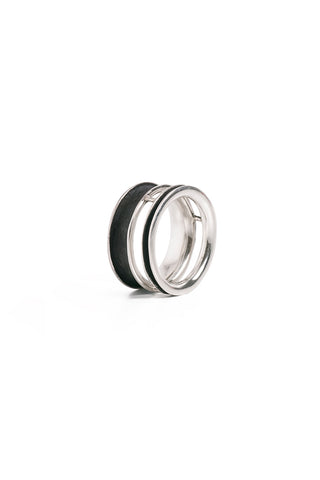 modern unique men sterling silver band ring by lacuna jewelry