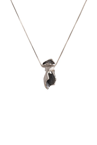 organic natural raw unisex silver pendant necklace for men and women