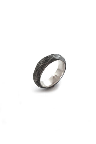 raw texture sterling silver men ring band by lacuna jewelry