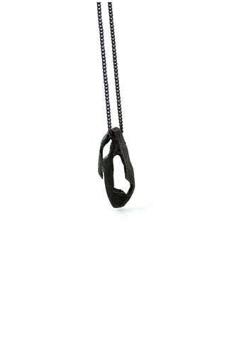 unique raw oxidized silver pendant necklace for men and women