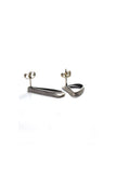 Unique sterling silver stud earrings, drop earrings, asymmetric earrings, timeless handmade by yafit ben meshulam, lacuna jewelry
