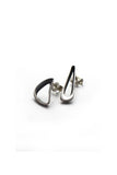 Unique sterling silver stud earrings, drop earrings, asymmetric earrings, timeless handmade by yafit ben meshulam, lacuna jewelry