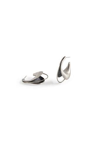 Unique chunky hoop earrings made from 925 Sterling Silver oxidized