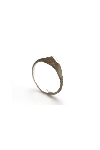 simple raw dainty sterling silver ring by lacuna jewelry