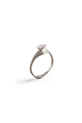 dainty raw sterling silver ring by lacuna jewelry