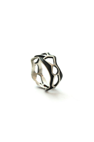 organic sterling silver ring band by lacuna jewelry