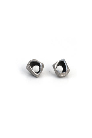 unique natural organic silver stud earrings by lacuna jewelry