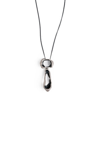 contemporary raw sterling silver pendant necklace