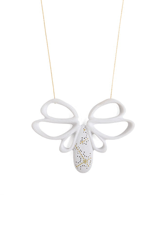 contemporary statement pendant necklace, big white pendant necklace by lacuna jewelry