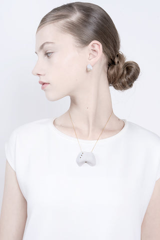 contemporary pendant necklace, artistic pendant necklace, statement pendant necklace, ceramic pendant necklace, lacuna jewelry, yafit ben meshulam, made in israel
