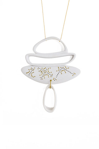 contemporary necklace, statement pendant necklace ceramic by lacuna jewelry