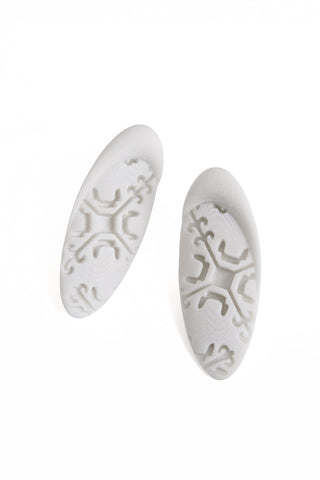Drop earrings, big earrings, big post earrings, big studs, earrings, White earrings, contemporary earrings, art to wear, design for designers, jewelry design, ceramic jewelry, ceramic pendant, minimal, stylish, new earrings, quality, limited edition, online shopping, statement jewelry, jewellery, simplicity, future, sustainable, different, ageless, jewelry for her, altbride, unique jewelry, wear art, alternative jewelry, beauty, lacuna jewelry, yafit ben meshulam, lacuna shop,