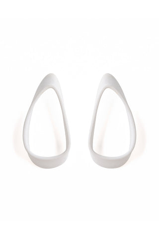 Drop earrings, big earrings, big post earrings, big studs, earrings, White earrings, contemporary earrings, art to wear, design for designers, jewelry design, ceramic jewelry, ceramic pendant, minimal, stylish, new earrings, quality, limited edition, online shopping, statement jewelry, jewellery, simplicity, future, sustainable, different, ageless, jewelry for her, altbride, unique jewelry, wear art, alternative jewelry, beauty, lacuna jewelry, yafit ben meshulam, lacuna shop,