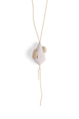 contemporary necklace, statement pendant necklace ceramic, lacuna jewelry, yafit ben meshulam, made in israel