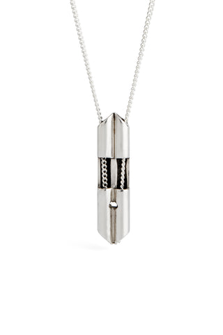 modern silver necklace for men by lacuna jewelry