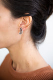 asymmetrical contemporary elegant silver earrings by lacuna jewelry