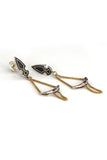 Victorian Earrings, Chain dangle Earrings, Statement Earrings, Unique Earrings, Dainty earrings, Ethnic earrings, Mixed Metal Earrings by lacuna jewelry
