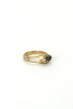 14k yellow gold and raw diamond ring