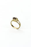 14k yellow gold and raw diamond ring