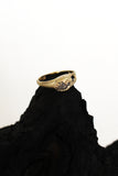 14k yellow gold and raw diamond ring