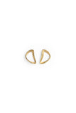 14k yellow gold stud earrings, simple earrings, hole everyday earrings by lacuna jewelry