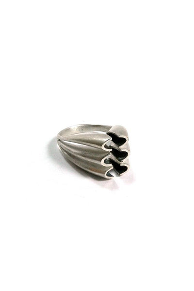 contemporary unique chunky sterling silver ring by lacuna jewelry