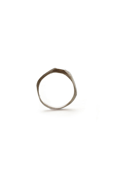 simple raw texture silver ring by lacuna jewelry