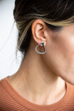 silver earrings, amorphic stud earrings, modern earrings. simple big earrings, lacuna jewelry 
