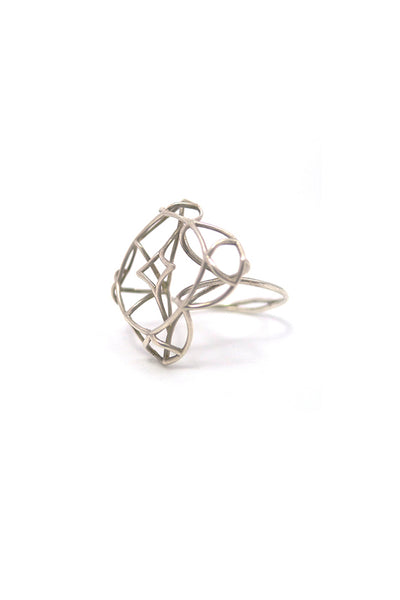 unique floral bride cocktail ring from 925 sterling silver by lacuna jewelry