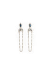 silver ethnic sapphire earrings for bride by lacuna jewelry