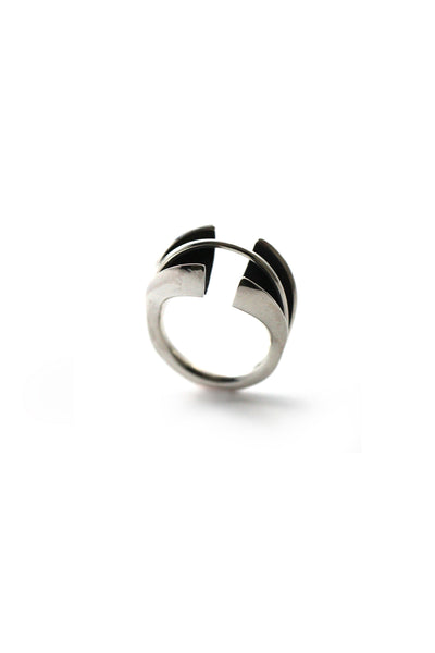 contemporary unique sterling silver ring by lacuna jewelry 