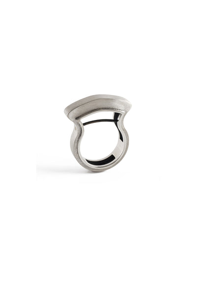 contemporary statement sterling silver ring by lacuna jewelry