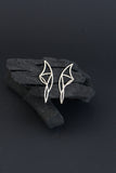 geometric abstract wire silver dangle earrings by lacuna jewelry