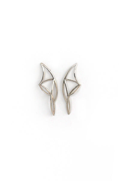 geometric abstract wire silver dangle earrings