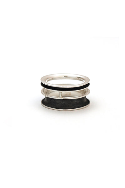 modern unique men sterling silver band ring by lacuna jewelry