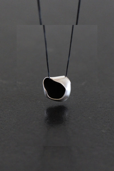 contemporary organic silver pendant necklace 