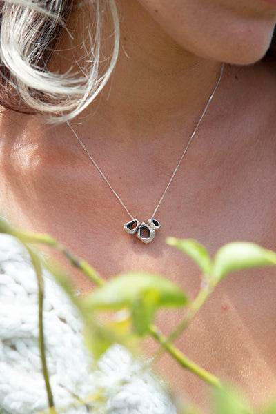 raw dainty silver charm pendant necklace 