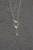 organic dangle sterling silver pendant necklace by lacuna jewelry