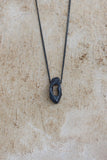 Unique statement black oxidized Silver pendant necklace for men and women by lacuna jewelry