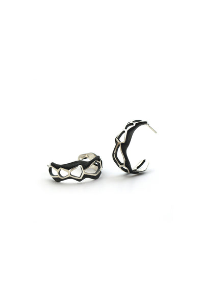 unique chunky silver hoop earrings by lacuna jewelry